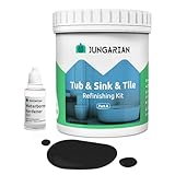 Jungarian Tub and Tile Refinishing Kit 35oz, Low Odor Countertop Paint, Shower Sink Paint for Bathroom Kitchen, 50-55sq.ft Semi-Gloss Black