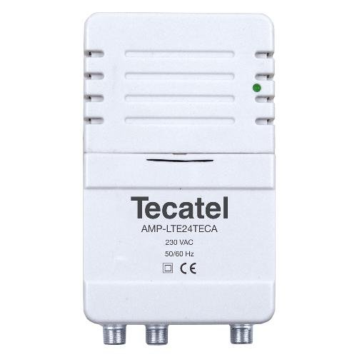 Tecatel - Amplificador de señal Interior para Antena de televisión, 2 Salidas, con Filtro LTE