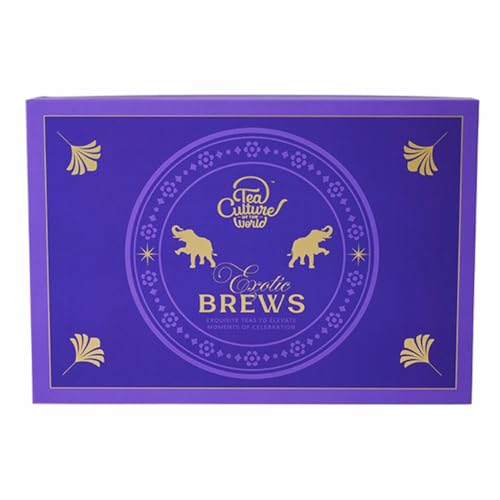 Image of Tea Culture of the World Exotic Brews - Luxury Tea Gift Set | 6 Premium Green Tea Blends | Royal Purple Gift Box - 25g*6