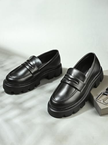 Image of Leo's Fitness Chunky Penny Loafers for Casual Party Slip-On