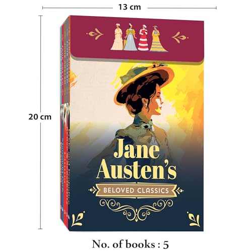 Image of Jane Austen's Beloved Classics (Set of 5 Books) | Pride & Prejudice, Emma, Sense & Sensibility, Persuasion and Mansfield Park | Beautiful Gift Box of Unabridged Classic