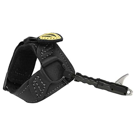 Tru-Fire Smoke Adjustable Archery Compound Bow Release with Foldback Design - Black Wrist Strap