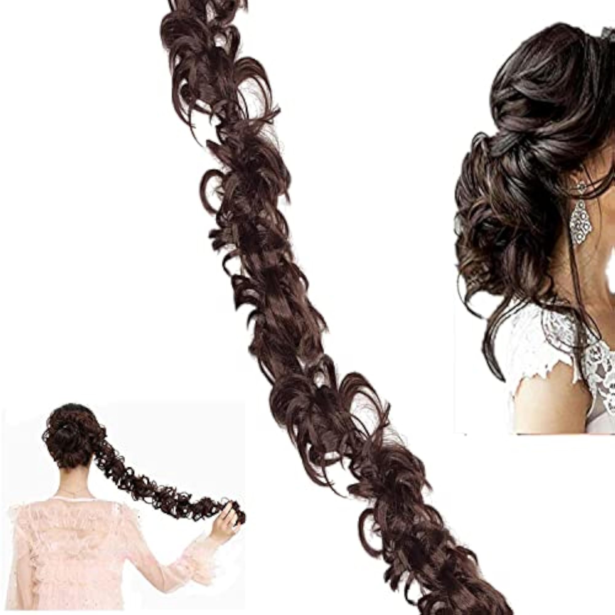 Frill Hair Extensions for Messy Bun and Ponytail Maker, Synthetic