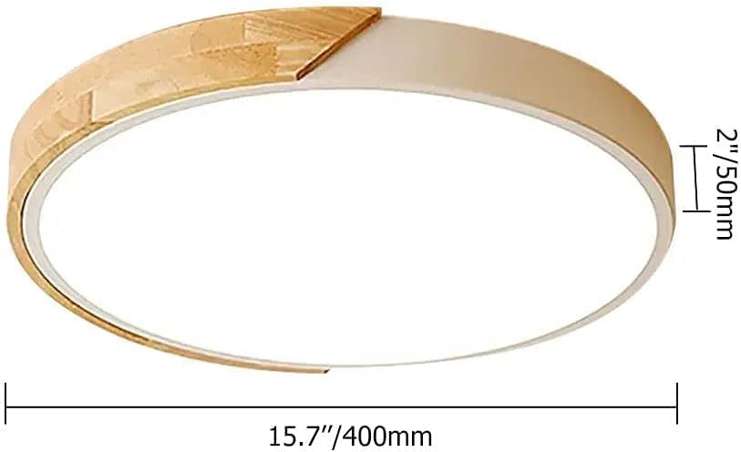 Review Jinzhuo Modern 19.7 Inch White LED Drum Shaped Wood 1-Light Flush Mount Remote Control Dimmable Ceiling Light Fixture, Metal Acrylic