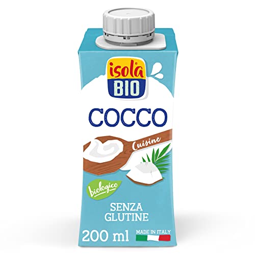 Isola Bio Crema Cuisine Cocco da Cucina Biologica Senza Glutine, A Base Vegetale, 100% Ingredienti Naturali, per Vegani e Vegetariani, 200ml