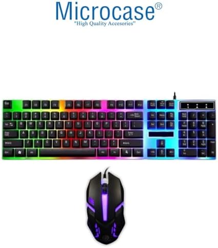 Microcase Kablolu Rgb LED Işıklı Oyuncu Gaming Klavye Mouse Set - AL4964 - Görsel 2