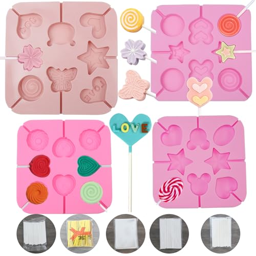 KKONHII Silicone Lollipop Mold, Soft & Safe Cute Shape Fondant Mold, For Making Lollipop, Chocolate...