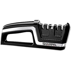 SHARPAL 104N 5-in-1 Professional Knife & Scissors Sharpener | Straight & Serrated Blades, Repairs & Hones, Euro/American & Asian Knives, Fast Scissor Sharpening Gifts for Home Cooks