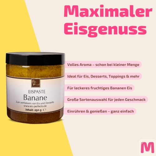 Banane Eispaste Eis Aroma Variegatos Eis Desserts Pralinen Zum Verfeinern von leckerem Eis Getränke Kuchen Kekse Tortencremes u. Eiscremes Inhalt 250 g – Bild 4