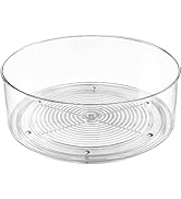 Slow Slog Refrigerator Lazy Susan, Round Clear Turntable Organizer, Plastic 360 Degree Rotating L...