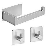 [page_title]-ZUNTO Toilettenpapierhalter Edelstahl Klopapierhalter Ohne Bohren WC Papierhalter, mit 2 Stück Selbstklebend Handtuchhaken für Badezimmer und Küche