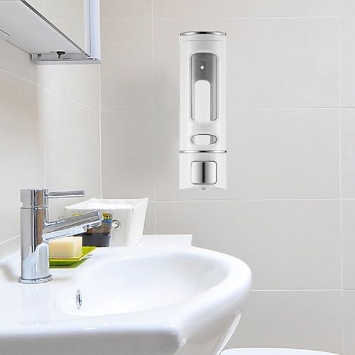 Image of Stainless Steel Towel Ring (6 inch) + 400ml Wall Mounted Transparent Liquid Soap Dispenser | Rust Free Durable Bathroom & Kitchen Wash Area Accessories Combo Set (1 Set)