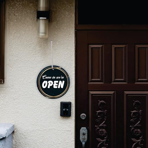 Image of KREEPO Unique Design of Open and Closed Wall Hanging, Sign Board Office Decor, Double-Sided Sign for Business Purpose (8inch x 8inch)