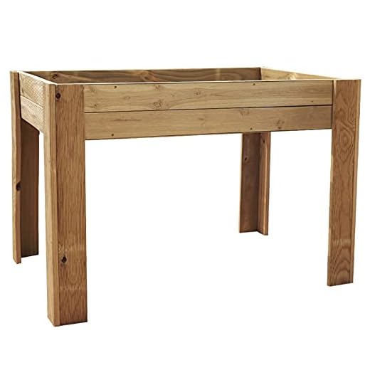 Plantawa Mesa De Cultivo Ceres 120, Mesa Rectangular Grande, Madera, 120 X 80 X 80 Cm, Jardinera Exterior Para Terraza Jardín Monta Tu Huerto Urbano
