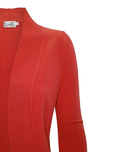 Image of Cielo Women's Solid Basic Open Front Pockets Knit Sweater Cardigan