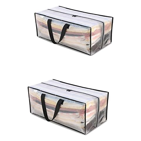 Harmorale Moving Bags Large Storage Bags for Moving, Totes for College Dorm Essentials Storage Organizer with Zipper Backpack Handles (Clear-2 Pack) Cover