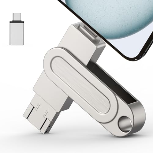 512GB Qainerly Photo Stick for Phone Flash Drive 4in1 Memory Stick for Photos and Videos USB Stick External Storage Compatible for iPhone/iPad/Android/PC
