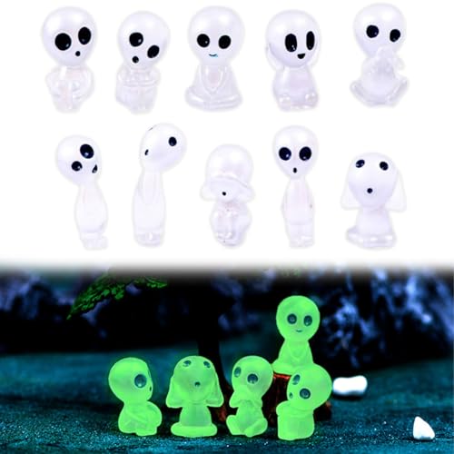 30 piezas Figuras de resina Alien, Adornos que brillan en la