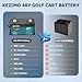48V (51.2V) 105AH Lithium Battery for Golf Cart, Lifepo4 Battery with 58.4V 18A Charger Built-in 200A BMS, 6000+Cycles, Touch Monitor & Mobile APP for Golf Cart
