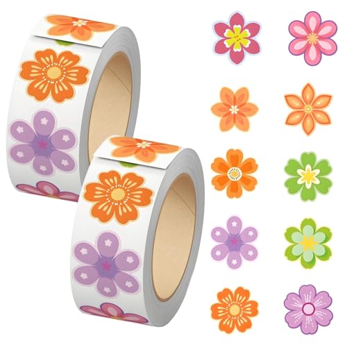 Lot de 1000 autocollants fleurs de printemps, autocollants floraux, autocollants floraux pour enfants, autocollants fleurs, autocollants floraux...