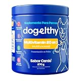 Dogelthy Multivitamin 20 en 1. Suplemento para Perros con con Glucosamina, Complejo B, Aceite de Krill, Vitaminas y...