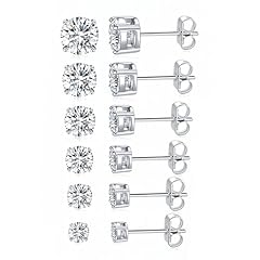 A-White Gold-3-8MM (6 Pairs)