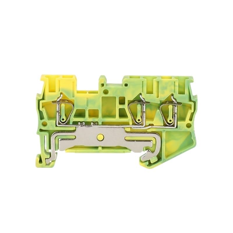 ST2.5-TW-PE Din Rail Ground Wire Connector for 2.5mm² 3 Connections Spring Terminal Block 5Pcs(5 Pcs)