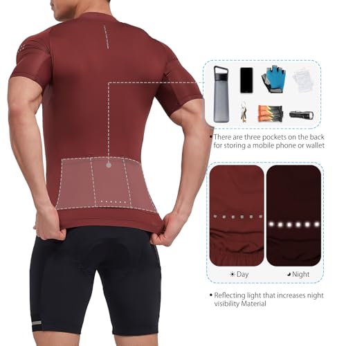 Santic Camisa masculina de manga curta para ciclismo Pro Road Bike com zíper completo FPS 50+ MTB Je