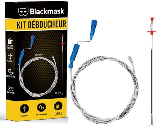 Kit Déboucheur Canalisation 2 en 1 – Furet à Manivelle 2M + Attra...