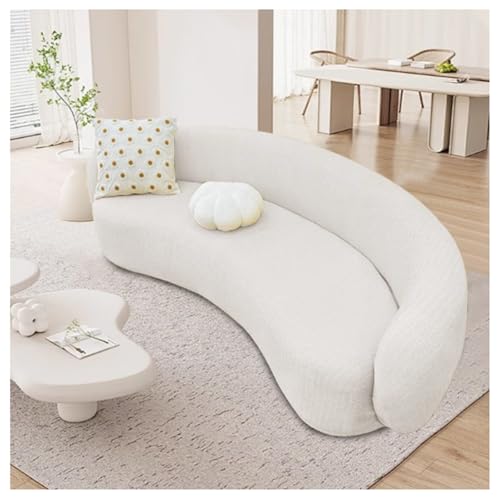 Faux Linen Chenille Curved Sofa Slipcover, Semi-Circular Sectional Couch Cover