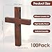 Nicime 100pcs Mini Brown Wood Cross, Wooden Cross Craft Decoration, Small Ornament DIY Accessory for Keychain, Bracelet, Necklace
