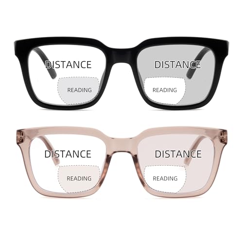 2 Pack Bifocal Reading Glasses for Women and Men