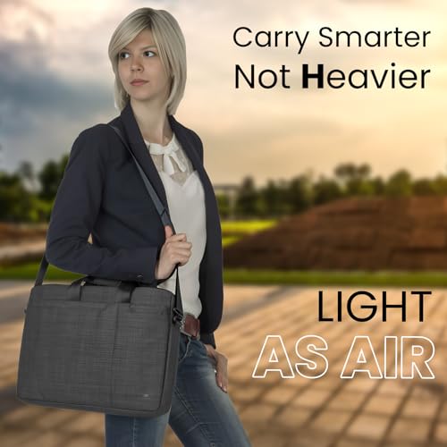 Image of RIVACASE Biscayne Laptop Bag 15.6 Inches Versatility and Style Compact Shoulder Bag for Notebooks Ultra Light Computer Bag for Women /Men /Travel /Business, Compatible with Laptop Macbook Pro 15.6 inch