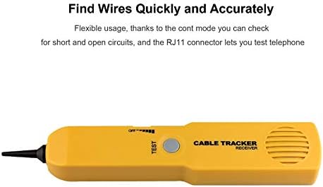 Electrical Wire Tracer Circuit Tester w/Tone Generator & Probe Kit, Cable Signal Locator Tester, Test Circuit Continuity, Network Telephone Line, Automotive Circuit Identify Tools w/Clips & RJ11 Plug