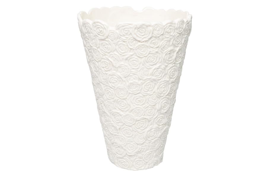Bonbonnière mariage porcelaine blanche décorative vase roses Harmony GRANDE-ART