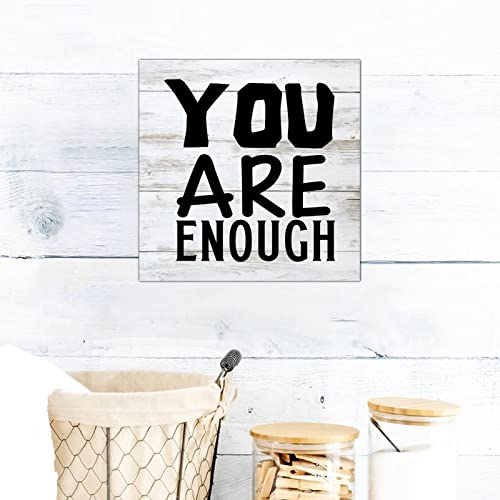 Tableau bois chrétien You are Enough message inspirant - 4
