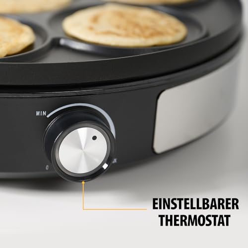 Tristar BP-2639 – 2-in-1 Crêpe-Maker – wendbare Platte – Durchmesser 33 cm – für einen großen oder 7 kleine Crepes– Inklusive Zubehör – einstellbarer Thermostat – Edelstahl – schwarz