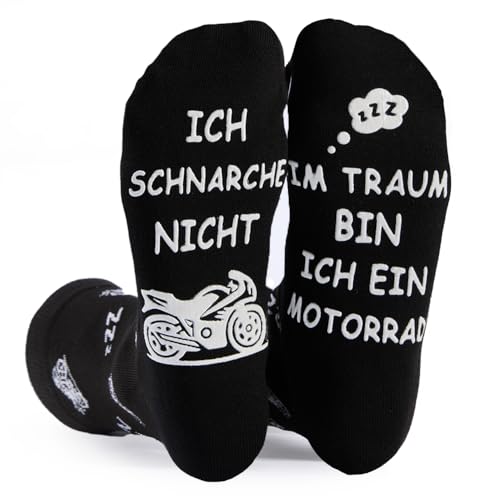 FLYWIND Geschenke für Männer Lustige Socken Herren MotorradfanVatertagsgeschenk für Papa Männer Herren Opa Fun Socken Herrensocken Originelle Geburtstagsgeschenk Männertag Weihnachten