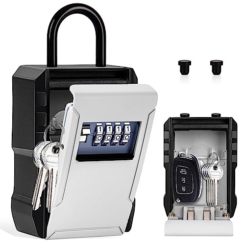 JUYANO Caja de Seguridad para Llaves Grande Caja Fuerte Llaves Exterior Montado en la Pared Caja Seguridad Llaves Llaves Impermeable Caja Fuerte Llaves con Código para Hogar Garaje Oficina