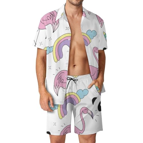 Ensemble Chemise Hawaïenne Panda pour des Vacances Tropicales et Soirées Plage