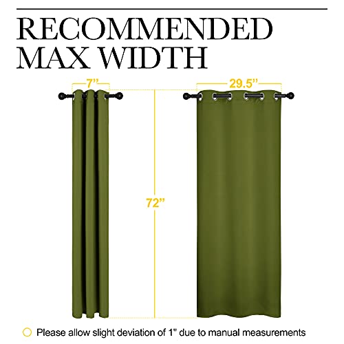 Nicetown Window Curtain Panels, Christmas Window Decoration Thermal Insulated Solid Grommet Blackout Draperies/Drapes (One Pair, 34 By 84-Inch, Olive Green) #TOP7