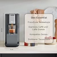Tchibo Qbo ESSENTIAL Premium Kapselmaschine für Espresso, Caffè und Caffè Grande, kompaktes Design, Dark Stone – Ansicht 5