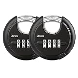 DAYGOS Combination Disc Padlocks for Outdoor - Heavy Duty 4 Digit Code Lock, Combo Discus Lock for S