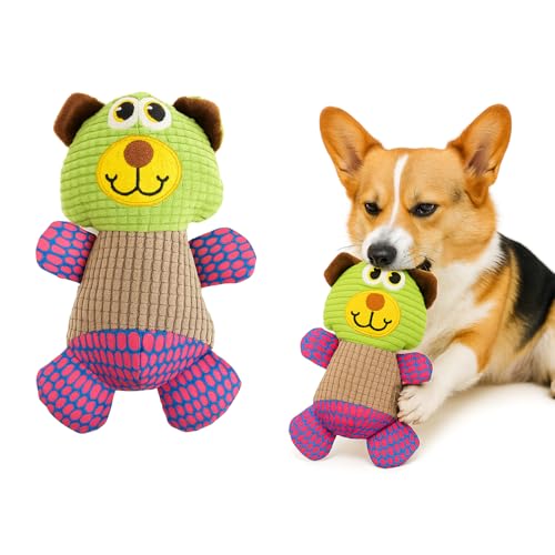 Image of Soft Plush Dog Toy | Comforting Chew Toy for Puppies & Dogs | Interactive Play and Gentle on Teeth | Durable Stuffed Animal Pets | Anti Anxiety Cute Cuddle Toy for Stress Relief (Teddy)
