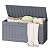 Flamaker Outdoor Storage Box 85 Gallon Resin Waterproof Deck Box with Wood Texture Large Storage Bin for Patio Cushions, (Grey)