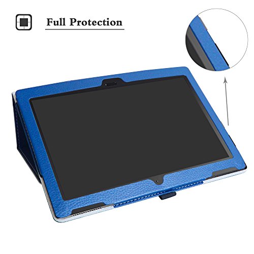 Lenovo Moto Tab X704A Case,Mama Mouth Pu Leather Folio 2-Folding Stand Cover With Stylus Holder For 10.1" Lenovo Moto Tab X704A / Lenovo Tab 4 10 Plus Tablet,Dark Blue #TOP2