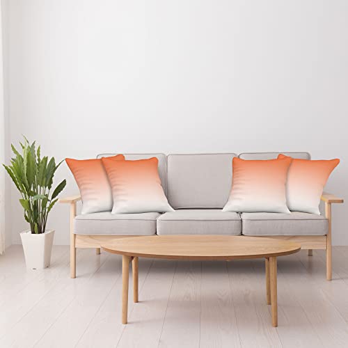 Ambesonne Ombre Decorative Throw Pillow Case Pack Of 4, Scorching Sunset In The Hot Desert Inspired Dusk Orange Ombre Digital Art Design Print, Cushion Cover For Couch Living Room Car, 18", Orange #TOP3