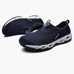 Dkee (Grijs) Groot formaat outdoor Water schoenen anti-slip waden schoenen voet van een pedaal mesh luie schoenen (Color…