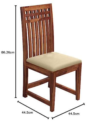 Image of Wooden DiningChairs Only | Wooden Dining Chairs | Dining Room Furniture with Cushions | Dining Chair Set of 8 | Study Chair with Cushions for Dining (Honey, Eight Seats)