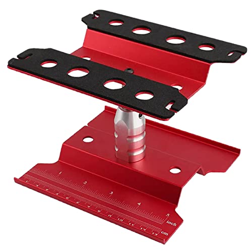 BEYEE RC Auto-Reparaturstation, Aluminium 360-Grad-Drehung Reparaturstation Montageplattform Arbeitsständer für 1/8 1/10 1/12 TRX4 SCX10, RC Crawler Monster Truck Buggy (Rot)